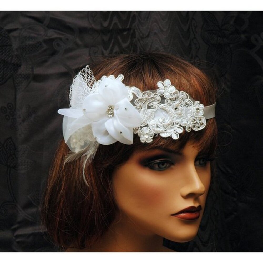 Lace Headpiece Beaded Wedding Bridal Headband